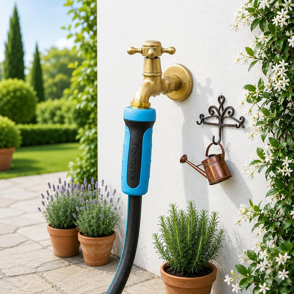 FEVONE Heavy Duty Garden Hose 3 ft, Leader Hose For Hose Reel | Flexible, Leak-Free, Lightweight, 5/8 ID, 600 PSI, 3/4 GHT Aluminum Fittings with