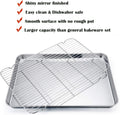 P&P CHEF 19.6 Inch Stainless Steel Baking Sheet with Rack Set (2 Pans+ 2 Racks), Cookie Sheets Baking Trays and Cooling Wire Racks, Oven &