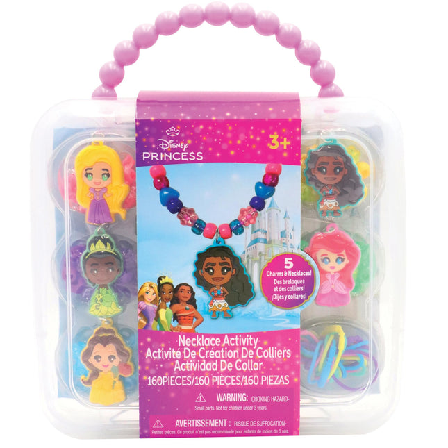 Disney Princess Necklace Activity, 160-Piece Jewelry Making Kit, Preschool Arts 