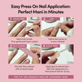 Glamnetic Press On Nails - French Peach | Super Short Round Fake Nails with Pastel Peach French Tips and Glossy Finish, Salon Quality | 15 Sizes -
