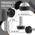 Hotop 1/4-20 UNC Thread Adjustable Furniture Levelers Screw in Galvanized Steel Glide Furniture Leveling Feet Screw on Floor Leveler for