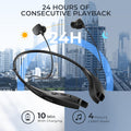 Neckband Bluetooth Headphones, around the Neck Headphones 24H+ Playtime, Bluetooth Headsets with Call Vibration, Shark Jaw Design Wireless