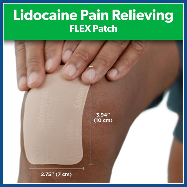 Salonpas Maximum OTC Strength Lidocaine 4% Pain Relieving Flex Patch, Apply for 