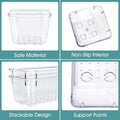 WOWBOX 25 PCS Clear Plastic Drawer Organizer Set, 4 Sizes Desk Drawer Divider Organizers and Storage Bins for Makeup, Jewelry, Gadgets for