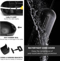 4 Pack Extension Cord Protective Cover Set (Black) | Indoor Outdoor Water-Resistant Holder for Holiday String Lights and Wires | Capsule Shaped