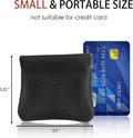 Travelambo Leather Squeeze Coin Purse Pouch Change Holder For Men & Women 01 Vintage Black