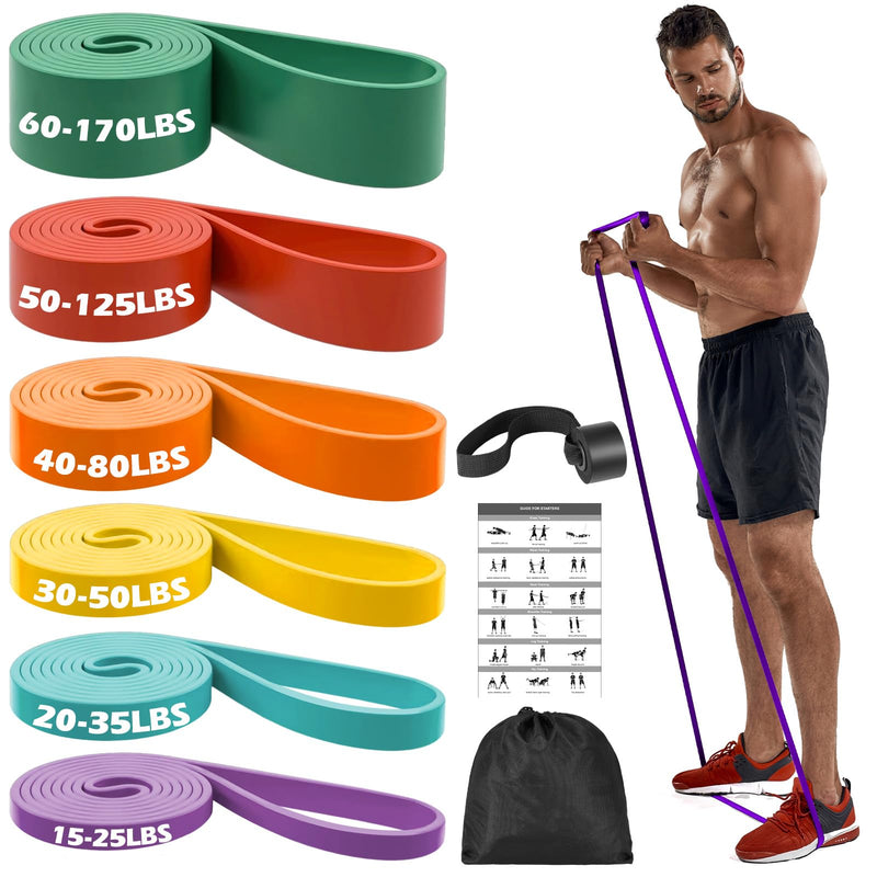 Zacro Resistance Bands, 6 Resistance Levels Pull up Assistance Bands, Exercise Bands for Men&Women, Heavy Duty Resistance Band Set with Door