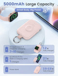 RORRY Portable Charger, 5000Mah Portable Charger Power Bank with Built-In Cables, Travel Keychain Battery Pack for Apple Watch Ultra