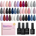 Beetles Gel Nail Polish Set, 23Pcs White Gray Black Glitter Gel Polish 0- Colors Modern Muse