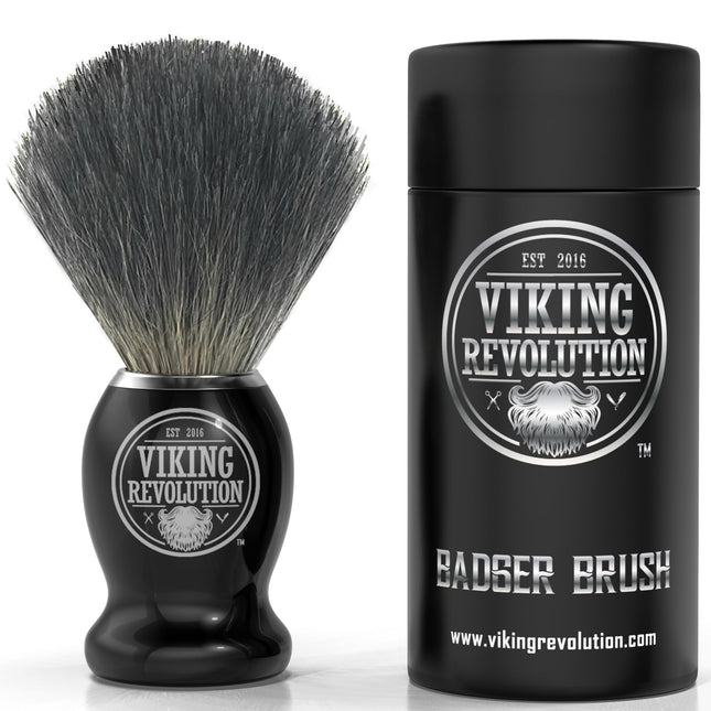 Viking Revolution Badger Hair Shaving Brush- Shave Brush for Wet Shave Using Shaving Cream & Soap- Best Shave of Your Li