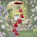 Solar Cardinal Wind Chimes Lights for Outside Garden Patio Decor | Red Bird Hanging Windchimes for Home/ Outdoors, Memorial Gifts Gifts for Mother