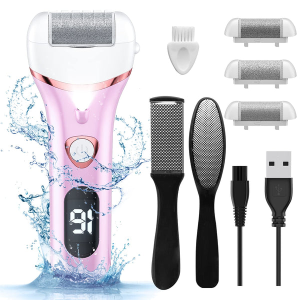 Electric Foot Callus Remover, Rechargeable Portable Electronic Foot File Pedicure Kits, Waterproof Foot Scrubber File, Professional Pedicure