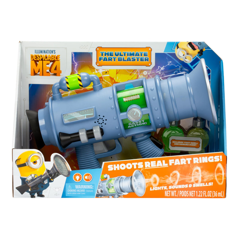 Minions Despicable Me 4 Ultimate Fart Blaster Toy - Shoots Real Fog Rings | 15 Hilarious Sound Effects | Lights Up & Banana Scents | Includes 2