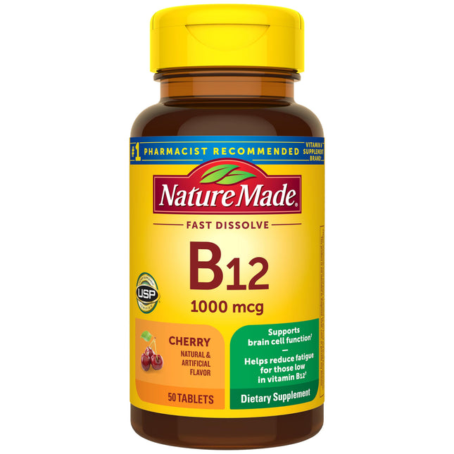 Nature Made Vitamin B12 1000 Mcg, Easy to Take Sublingual B12 for Energy Metabol
