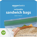 Amazon Basics Resealable Double Zipper Sandwich Storage Bags for Food Storage, 300 Count (Previously Solimo) 300 Count (Pack of 1)