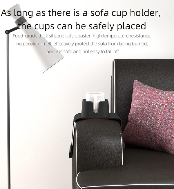 vodvob Couch Cup Holder, Anti-Spill Sofa Cup Holder Silicone Couch Coaster, Suitable for Sofa Recliner Armchairs, Gifts for Mom, Dad, Husband,
