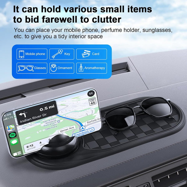 Multifunction Car Anti-Slip Mat, Rotatable anti Skid Car Dashboard Pad with Temporary Parking Numbe, 360ÃÂ° Rotating Universal Car Phone