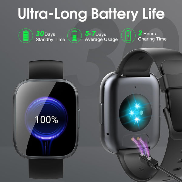 Smart Watch for Men Women Bluetooth Call, 1.95" HD Touch Screen Fitness Watch with Sleep Heart Rate Monitor, 100+ Sports Modes, IP68 Waterproof