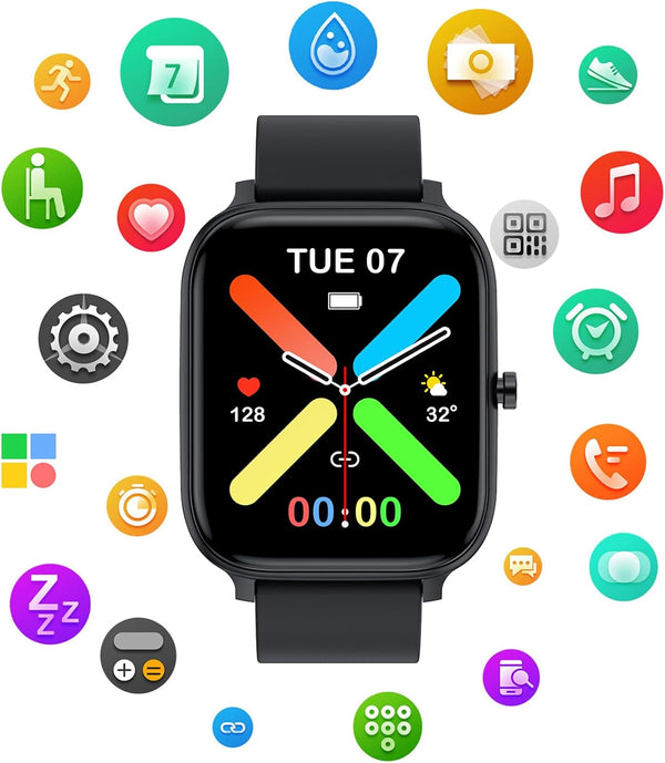 Smart Watch for Men Women Compatible with iPhone Samsung Android Phone 1.83 inch Full Touch Screen IP68 Waterproof Bluetooh Fitness Tracker Heart