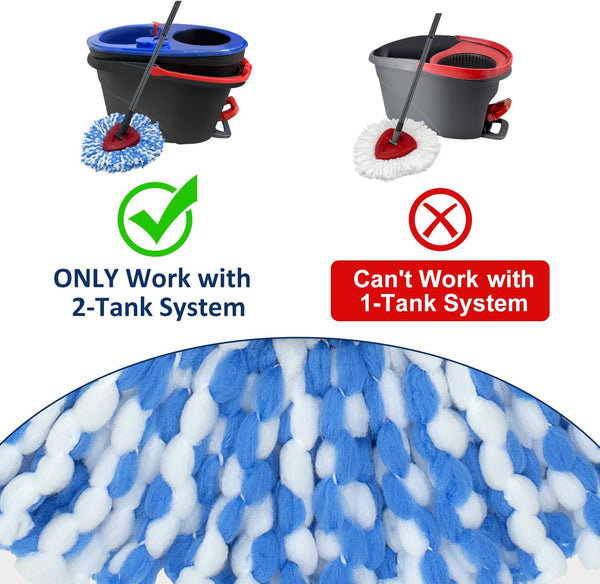 6 Pack Spin Mop Replace Head for O-Cedar Rinseclean 2 Tank Mop System,Mop Head Refill Replacement for O-Cedar Rinseclean 2 Tank System - Easy to