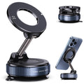 Vacuum Magnetic Suction Phone Holder, Foldable and Retractable Hands-Free Suction Cup Phone Mount for Car/Gym/Mirror/Smooth Surface, Compatible