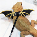 3 Size Pack Bearded Dragon Leashes and Harnesses, Bearded Dragon Harness, Soft Leather Detachable Adjustable Reptile Lizard Wing Leash (Black)