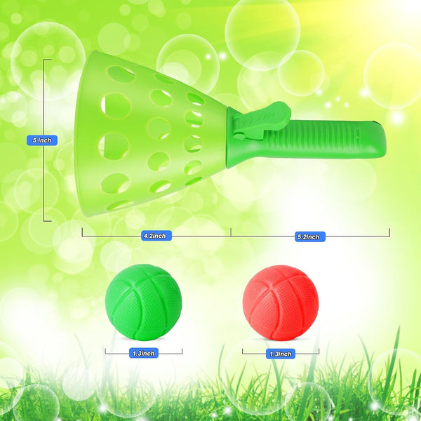 Duckura Outdoor Indoor Game Activities for Kids, Pop-Pass-Catch Ball Game with 4 Catch Launcher Baskets and 24 Balls, Easter Basket Stuffers Gifts