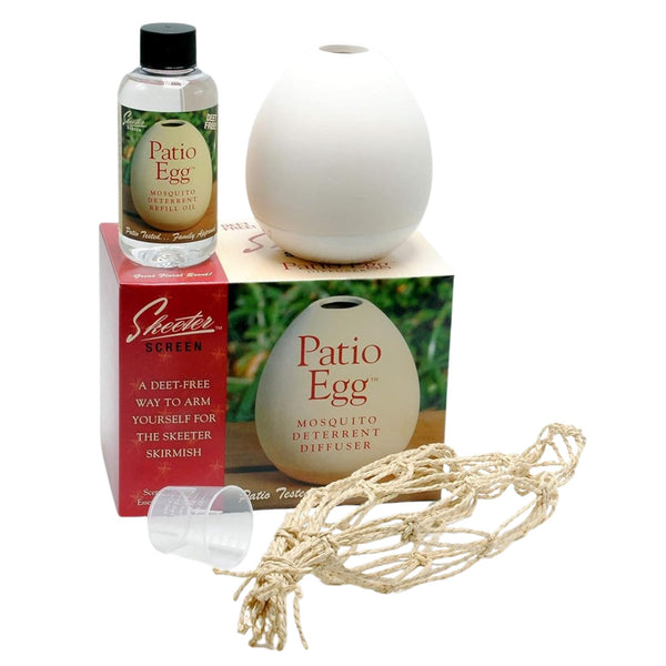 Skeeter Screen Patio Egg Diffuser + Oil - Natural Insect Deterrent
