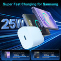 Super Fast Charger Type C, 25W USB C Wall Charger Fast Charging 6.6FT Cable Blue 6.6FT