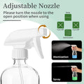 GIVAMEIHF 2 Pack Glass Spray Bottles with Silicone Sleeve,16oz Clear Glass Spray Bottles Refillable Empty Bottle with Adjustable Nozzle,Spray
