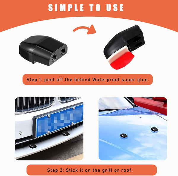 Dickno 4 PCS Deer Whistles for Car, Automotive Deer Warning Whistle Devices, Animal Warning Devices Avoids Collision, Universal Animal Alert