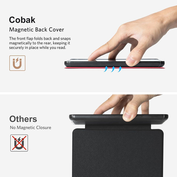 CoBak Case with Fold-Back Magnetic Cover for 7" Kindle Paperwhite 12th Gen 2024 and Kindle Colorsoft - for PopSockets Grip, Compatible with iPhone