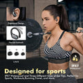 Catitru Wireless Earbuds Bluetooth Headphones 80H Playback Ear Buds Power Display with Noise Canceling Mic with Earhooks for Sports/Workout - Black