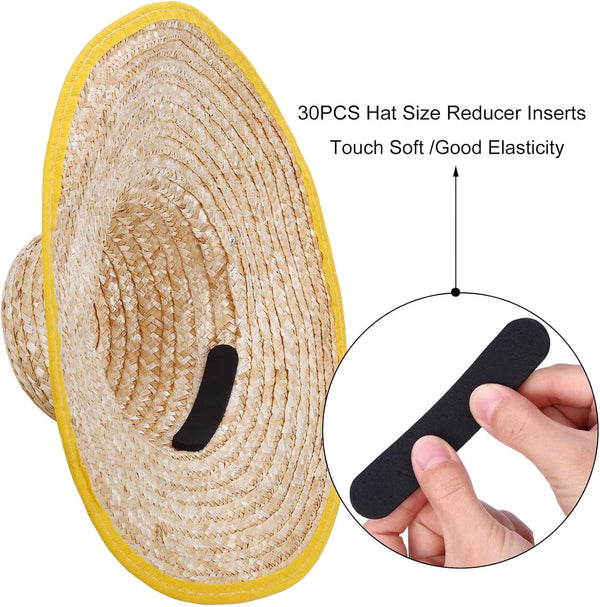 30PCS Hat Size Tape, Hat Size Reducer Inserts, Hats Reducing Tapes, Foam Reducing Self Adhesive Tape for Hats (Black and White), Hard Hats Accessories