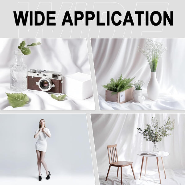GFCC 8FTX10FT White Backdrop Background for Photography Photo Booth Backdrop for Photoshoot Background Screen Video Recording Parties Curtain