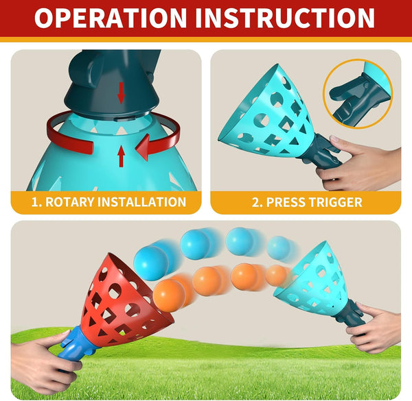 Bennol Outdoor Game Toys for Kids Boys with 20 Balls, Pop Pass Catch Ball Game Outside Toys Gifts for 3 4 5 6 7 8+ Year Old Teens, Outside Outdoor