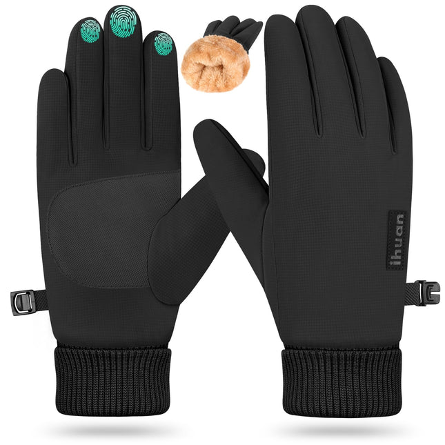 Ihuan Winter Waterproof Gloves for Men Women Snow Ski - Cold Weather for Running