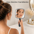 ForPro 9.6" L x 6.3" W Premium Hand Mirror w/Handle for Home & Salon, Black Medium
