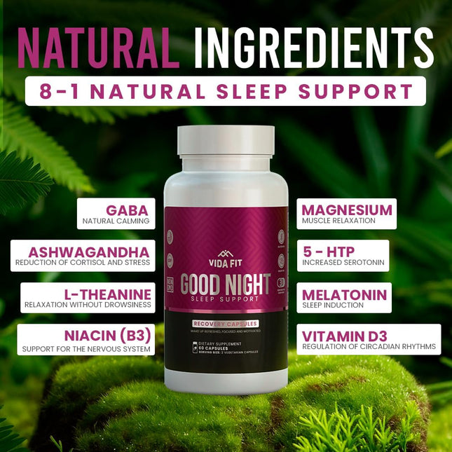 Natural Sleep Aid for Adults, Sleep Supplement, Natural Calm, Melatonin with L-T