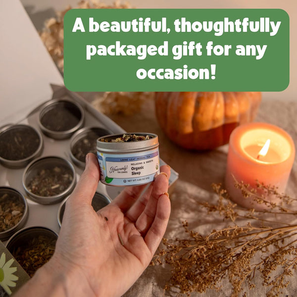 Heavenly Tea Leaves Organic 9 Flavor Variety Pack, Loose Leaf Tea Sampler | Approximately 90 Cups, Assorted Black, Green, White, Rooibos, & Herbal