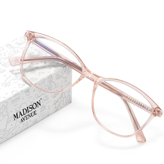 Madison Avenue TR90 Blue Light Blocking Computer Glasses Women Crystal Brown
