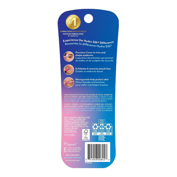 Schick Hydro Silk Touch-Up Dermaplane Razor with Precision Cover, 9ct | Dermaplaning Tool for Face, Facial Razor for Women, Eyebrow Razor, Peach