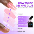 Gelike EC 6-in-1 Jelly Nail Glue Gel: Sheer Blush Pink UV Rubber Base Builder Gel for Apex Building & Short Extension – Extra Strong Adhesive for