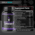 Gorilla Mind Dream Sleep Supplement (120 Capsules) - Nootropic Infused Comprehensive Sleep & Recovery Supplement - GABA, Melatonin, Valerian Root,
