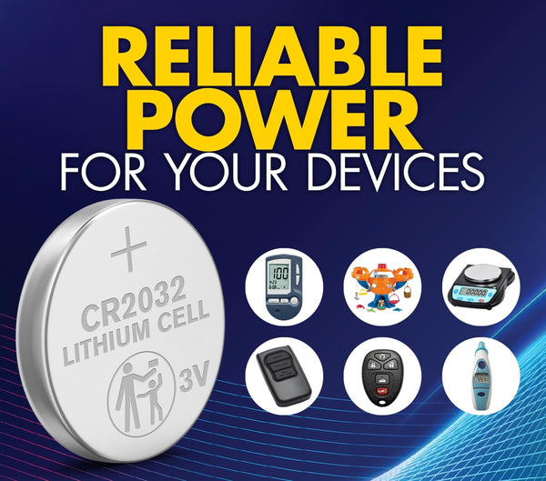 Powermax 24-Count CR2032 Batteries, Lithium 3V Coin Cell Button Battery Pack for Watch and Small Electronics, 5 Year Shelf Life