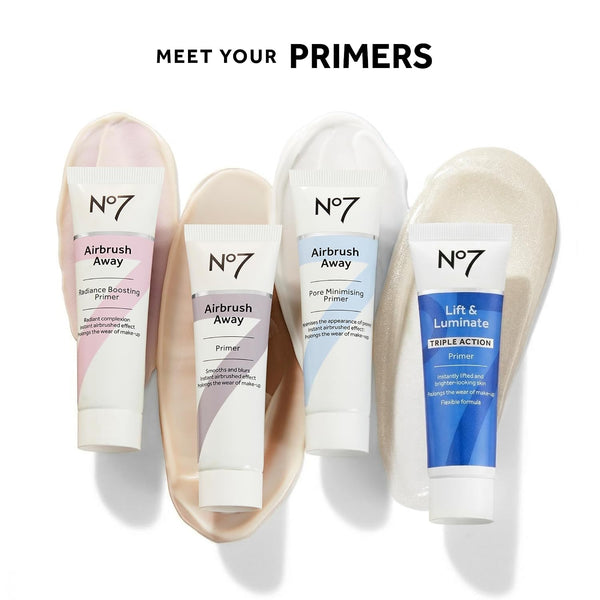 No7 Lift & Luminate Primer - Hydrating Primer with Niacimamide - Creates Smooth Base for Makeup Application & Illuminates Skin Glow (30Ml)