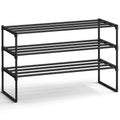 SONGMICS Shoe Rack, 3-Tier Shoe Organizer, Metal Storage Shelf, Upright or Upside Down, for 16-20 Pairs, Stackable, for Entryway, 11.8 x 36.2 x