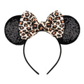 FANYITY Mouse Ears, Sequin Leopard Mouse Ears Headband for Boys Girls Women(baowen)