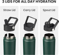 Konokyo 22 oz Insulated Stainless Steel Water Bottle with Straw Lid Army Green 22 Ounces
