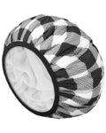 Auban Shower Cap, Shower Cap for Women Terry Cloth Lined EVA Exterior Reusable Double Layer Waterproof, Large Bath Hair Cap, Hotel Travel